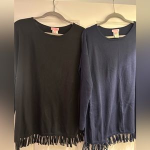 Lilly Pulitzer set of 2 Ramona sweaters. Size small; 1 navy & 1 black